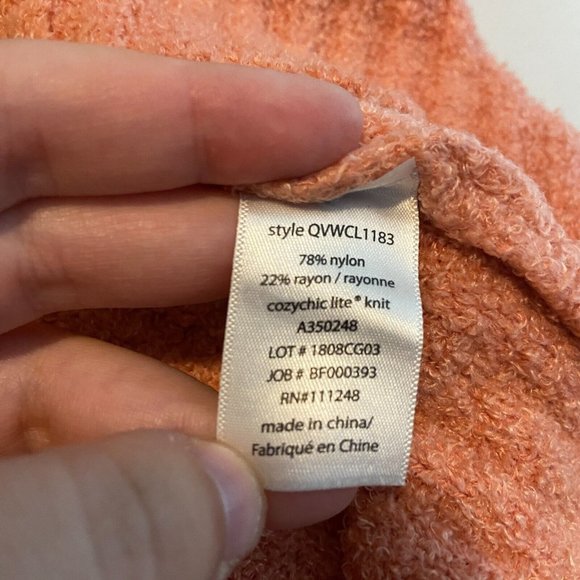 Barefoot Dreams Women S CozyChic Lite Ribbed Shrug Cardigan Sweater Coral Pink - Picture 5 of 9